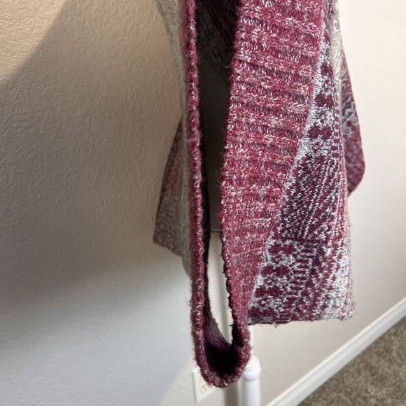 Free People Poncho Sweater Women Medium Willow Diamond Fair Isle Boho Wool Blend - Picture 5 of 11